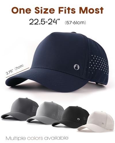 Quick Dry Trucker Hat Breathable Laser Cut Mesh-Back Baseball Cap Black