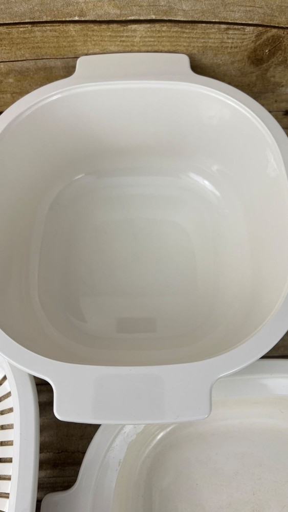 Rubbermaid Microwave Cookware 8 Piece Set Tan Space Saving Stackable Vintage