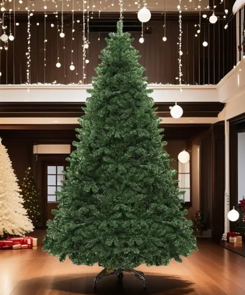 9ft Artificial Christmas Tree Green  Hinged with Foldable Base Large