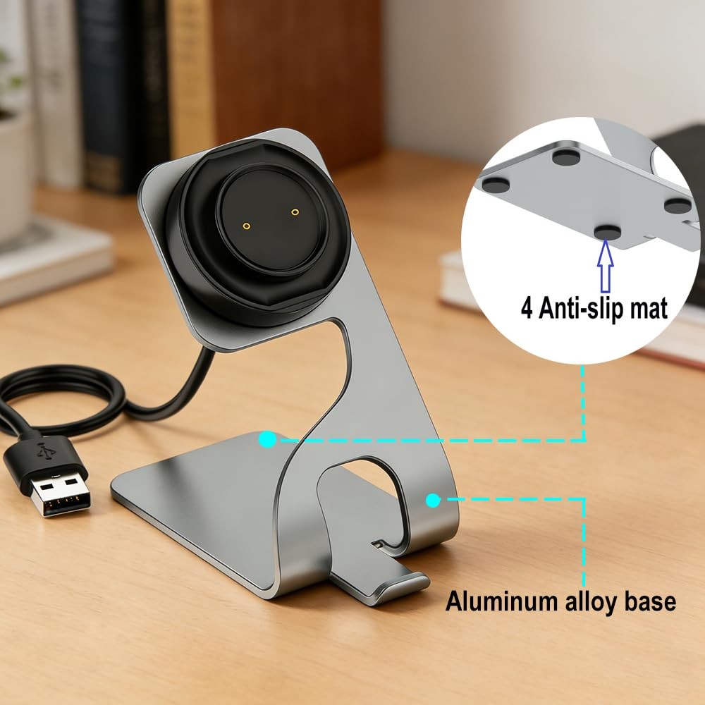 KETOPKIN USB Cable Charging Docks for Amazfit Active,Active Edge,Bip Gray