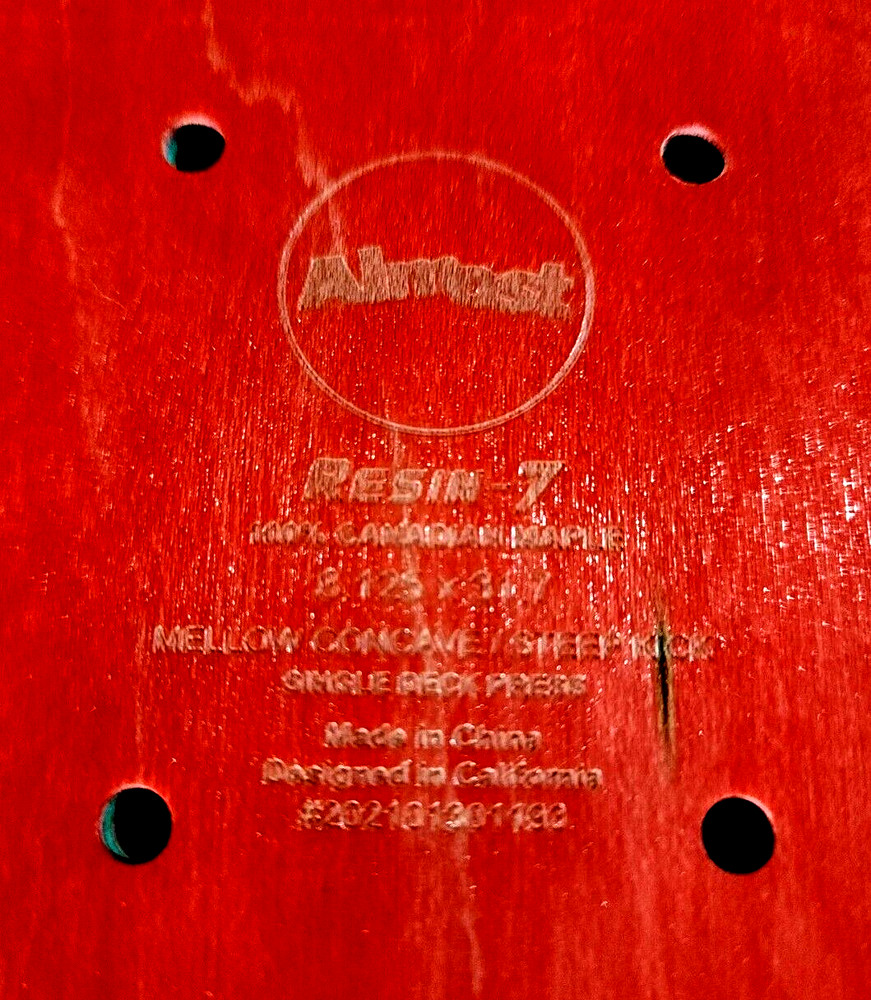 John Dilo Signed Red Tiger x Almost Autograph Skateboard Auto 8.125" Deck