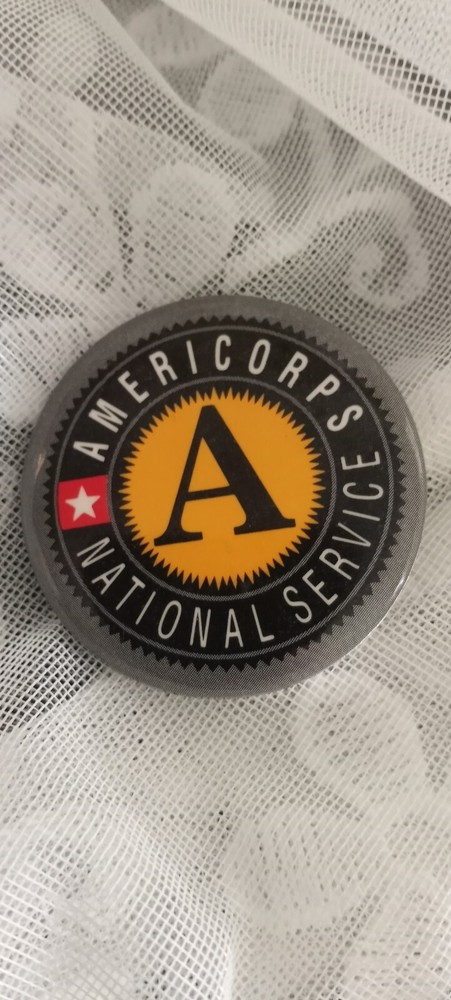 Americorps Pin National Service Black Background