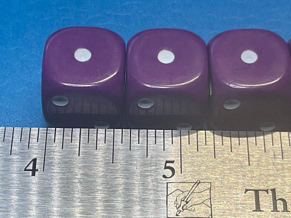 ——6——-PURPLE ROUNDED CORNER DICE ————P—6