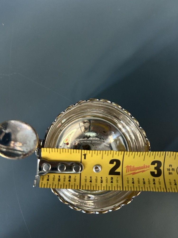 CHRISTOFLE HALLMARKED SILVER PLATED GILT BABY CUP MONOGRAM “D” Scrolls& Texture