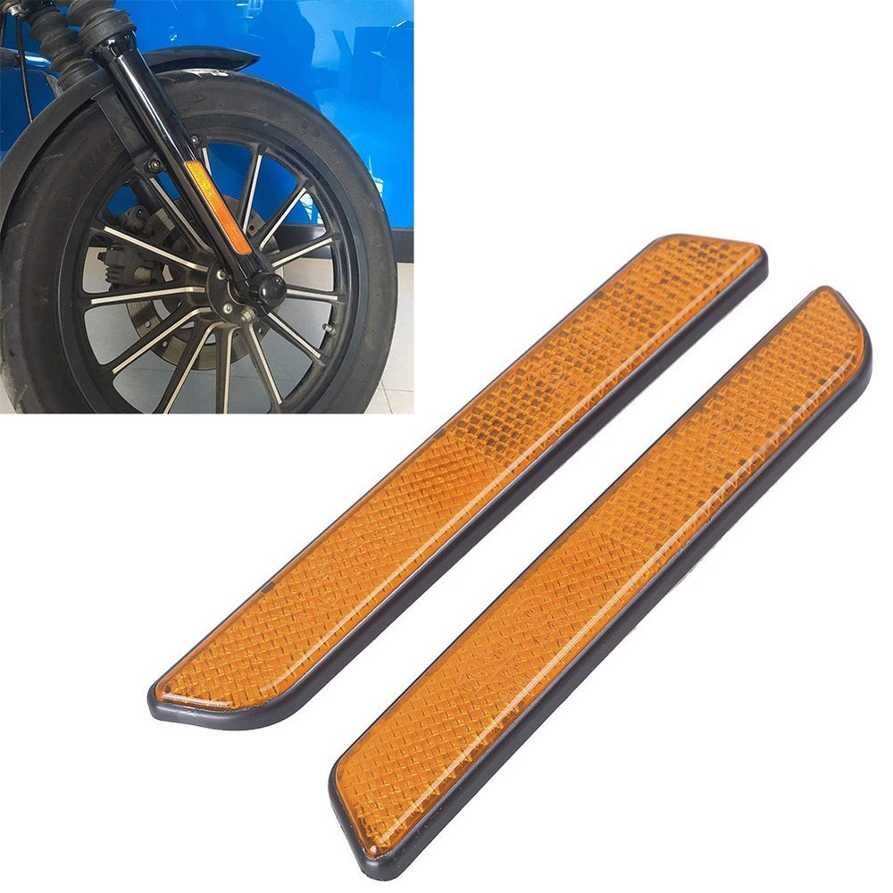 Front Fork Reflectors for Harley Touring lower legs sliders Dyna Glide Orange