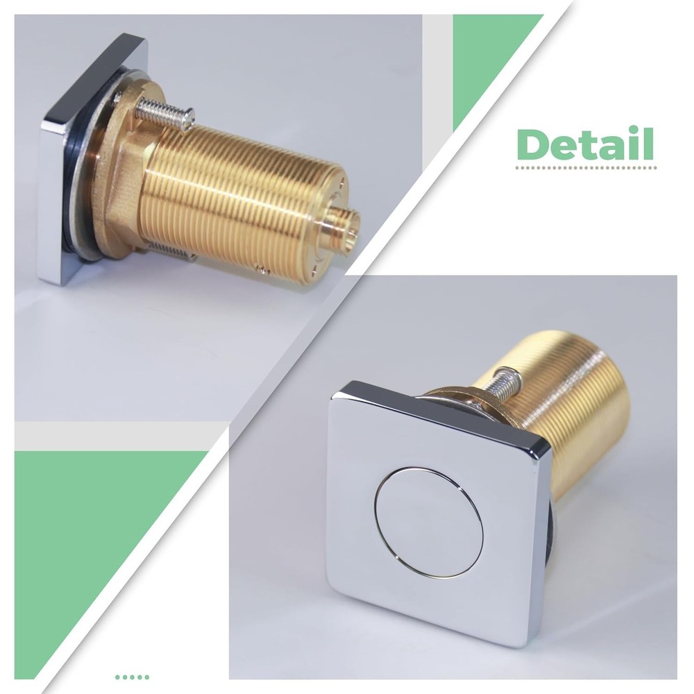 Garbage Disposal Cordless Air Switch Kit Brass Polished Chrome Push Button