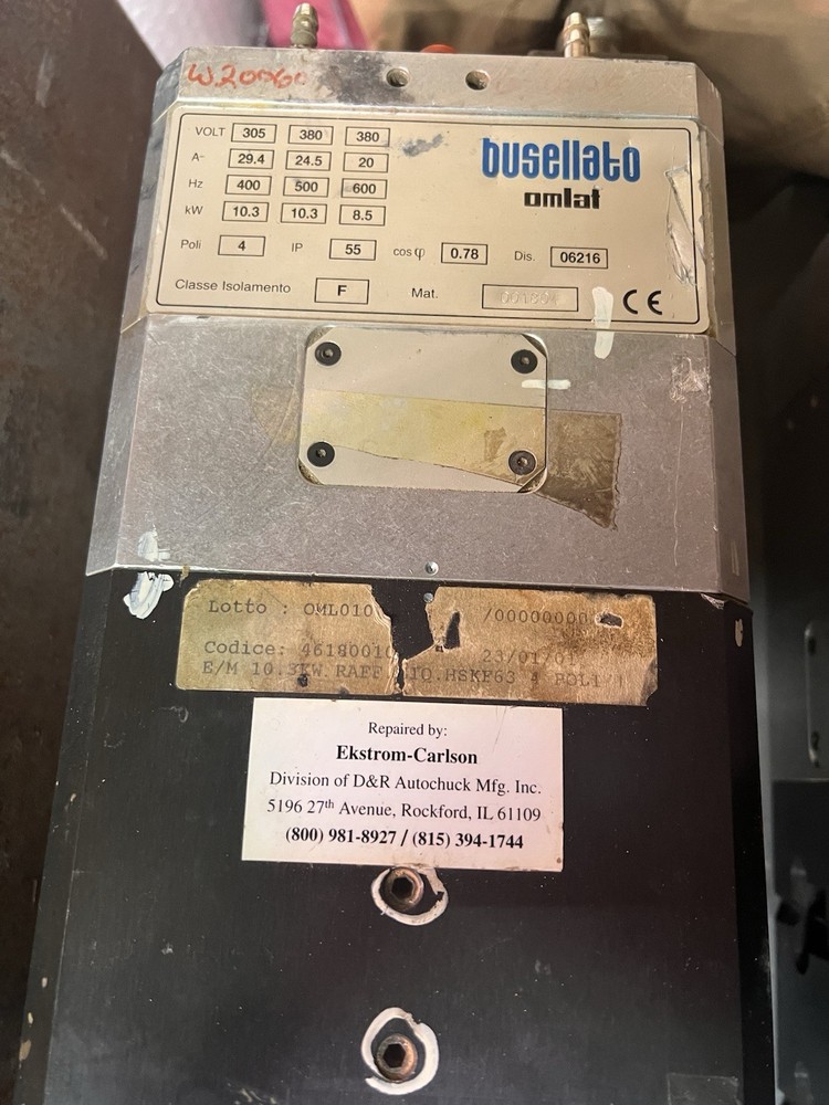 OMLAT 12 hp, Liquid Cooled, HSK 63 ATC, 4 Pole Busellato Code 46180010