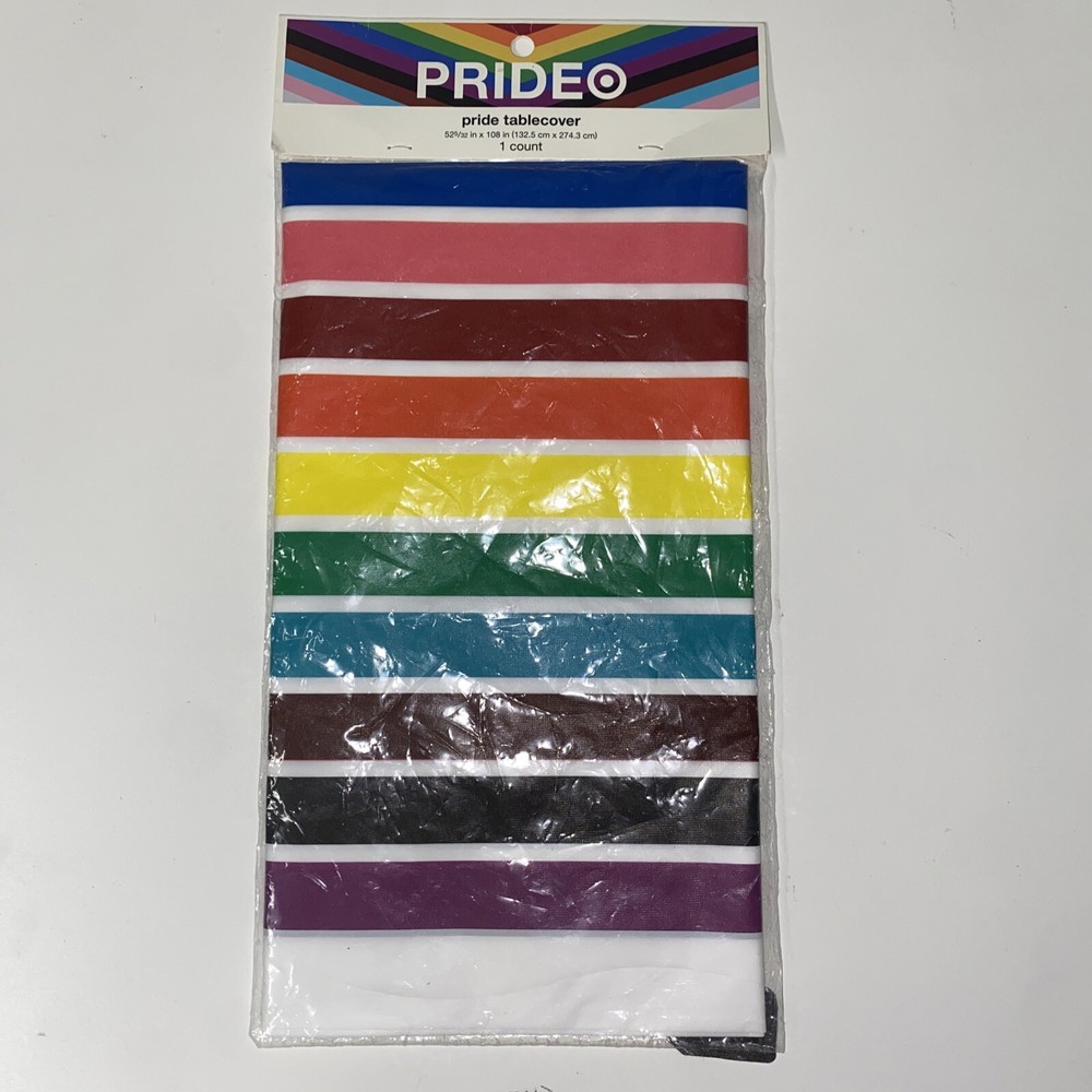 Pride Polyethlene Table cover 52x108 Rectangle (1 Count) Rainbow