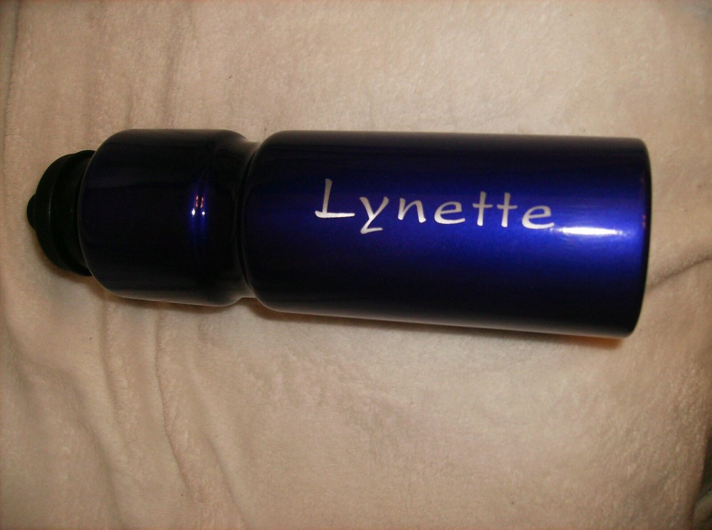 LAVENDER & BLACK WATER BOTTLE CARRIER ADJUSTABLE STRAPS 7" H HOOK N LOOP CLOSURE