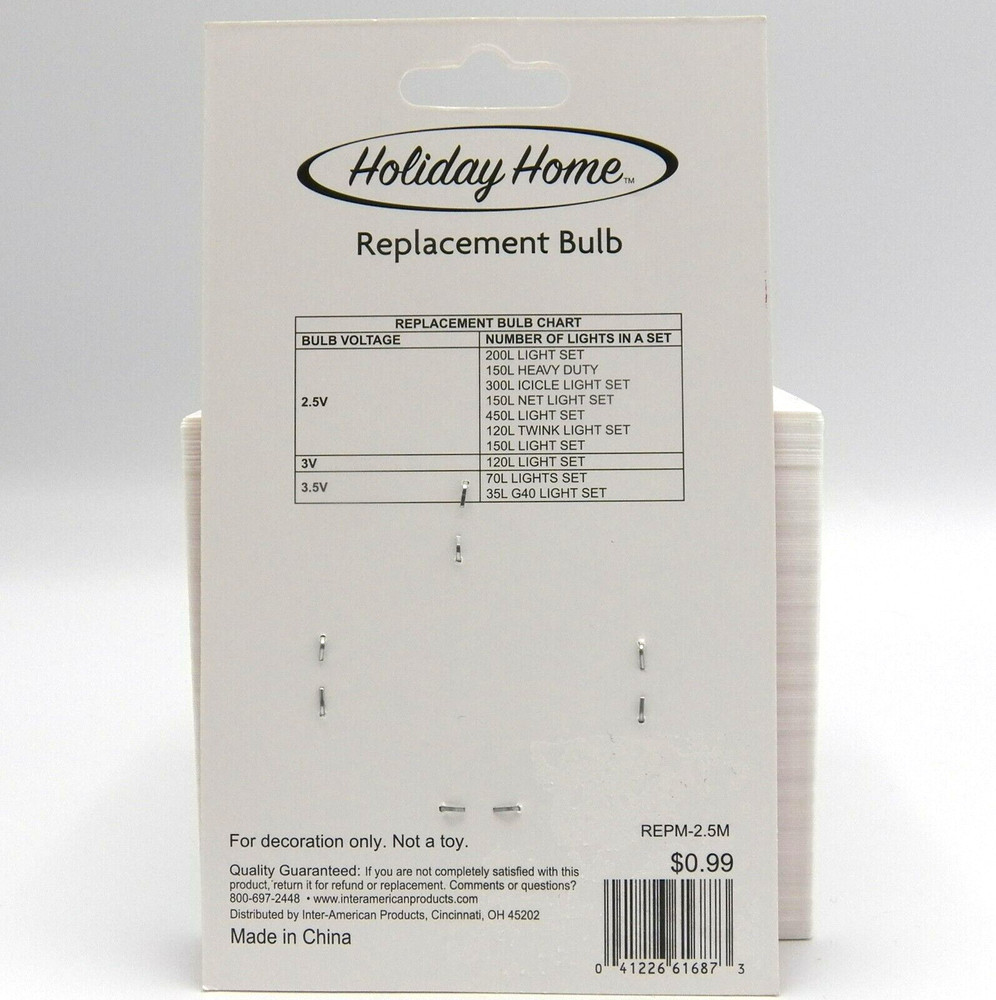 2.5 volt Christmas Light Bulbs Multi Color Mini For 150 200 450 Strings 5 Pack