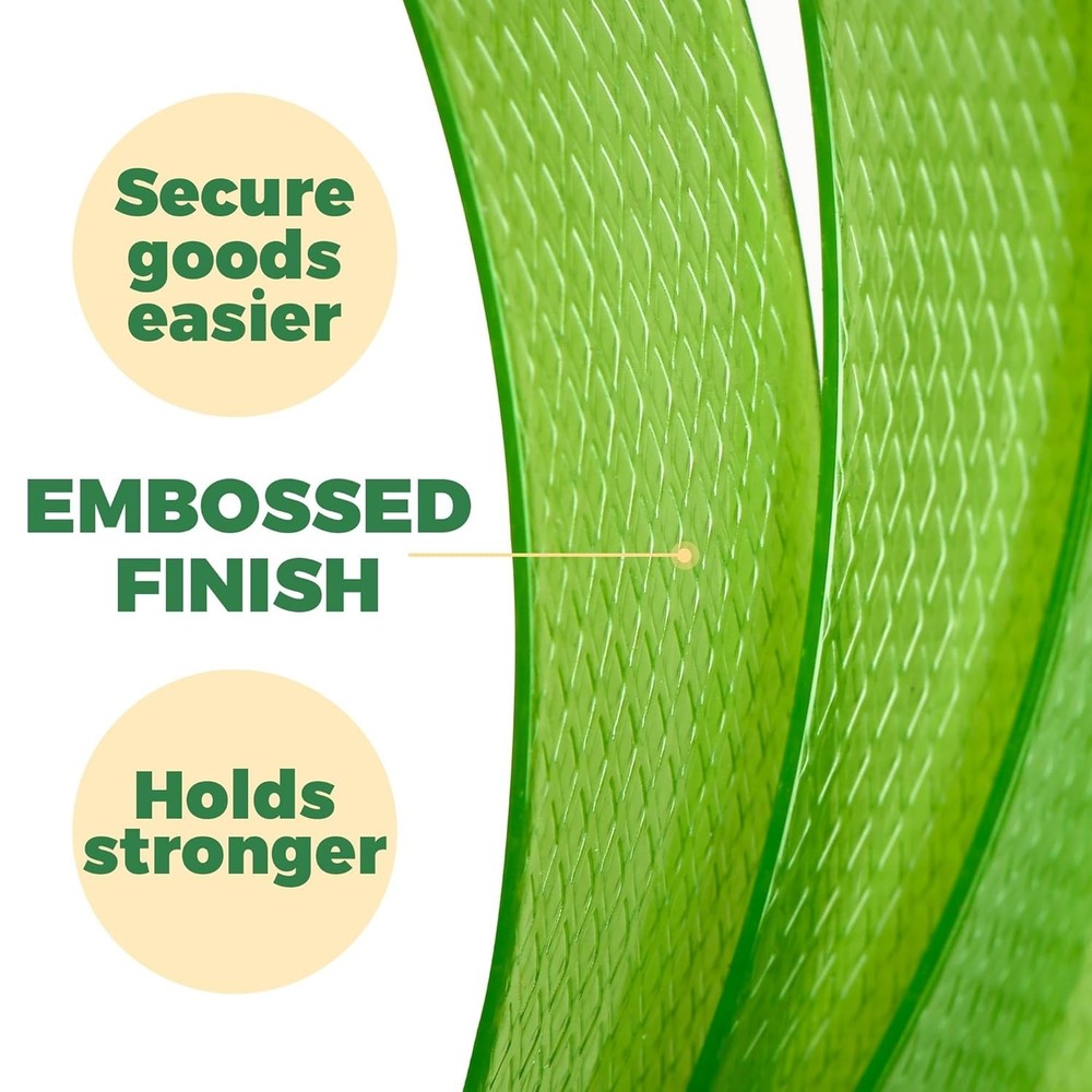 Industrial-Grade Green Polyester Strapping Roll – 500 ft, Rust & Water Resistant