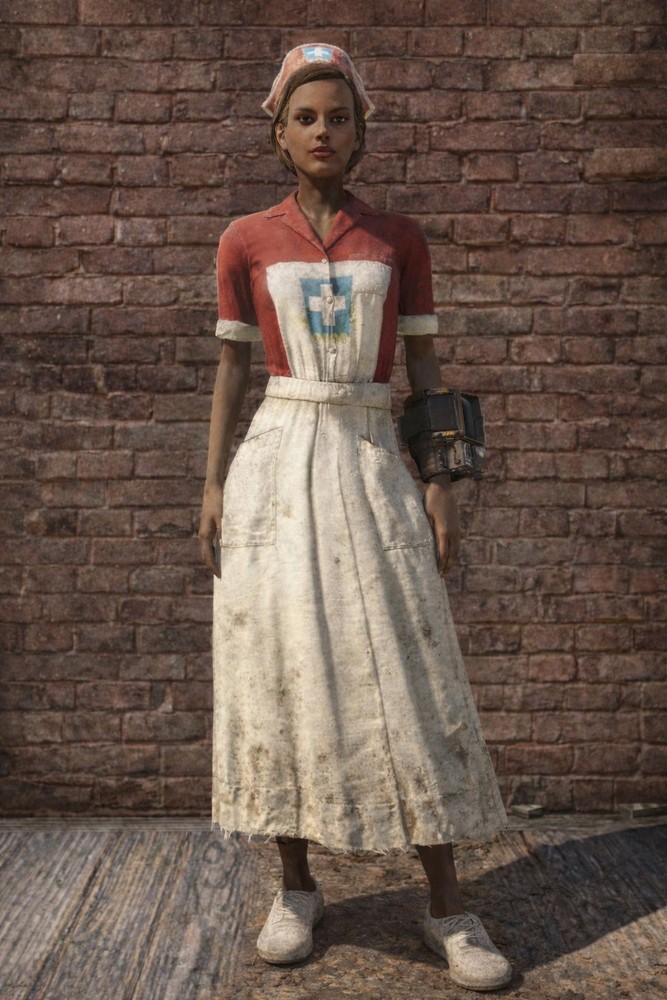 asylum worker uniform red dress xbox