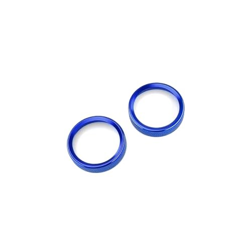 2PCS Aluminum Air Condition Switch Button Knob Cover A/C Centre Control Blue