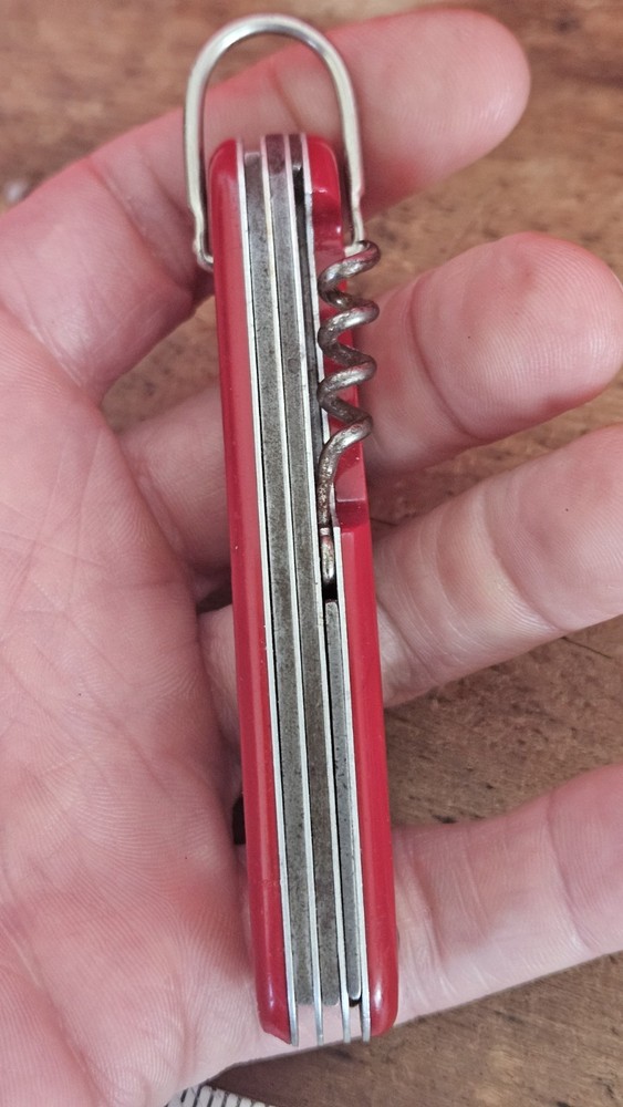 Colonial Multi Tool 1 Blade Red Handle Folding Pocket Knife Prov. USA