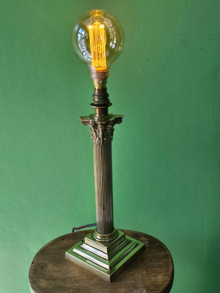 J Hinks and Sons Corinthian Column Desk Lamp