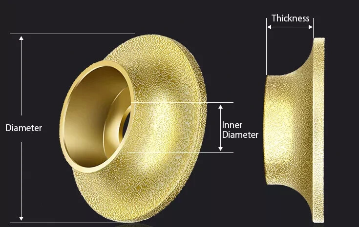 1PC Bullnose Diamond Profile Grinding Wheel for Select Thickness