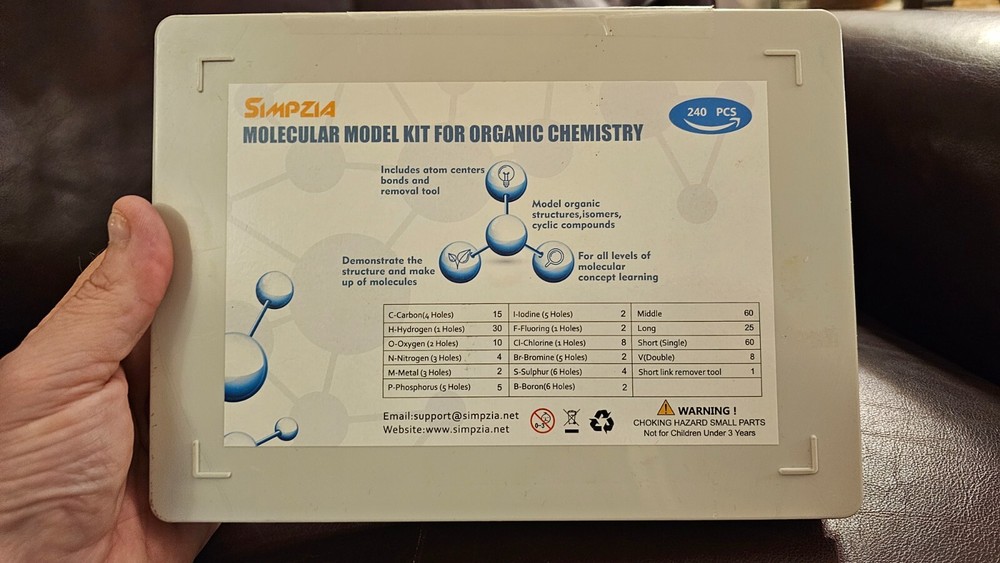 Organic Chemistry Molecule Model Kit 240 Pieces STEM
