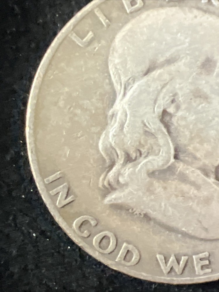 1954 Denver Franklin Half Dollar 90% Silver Circulated