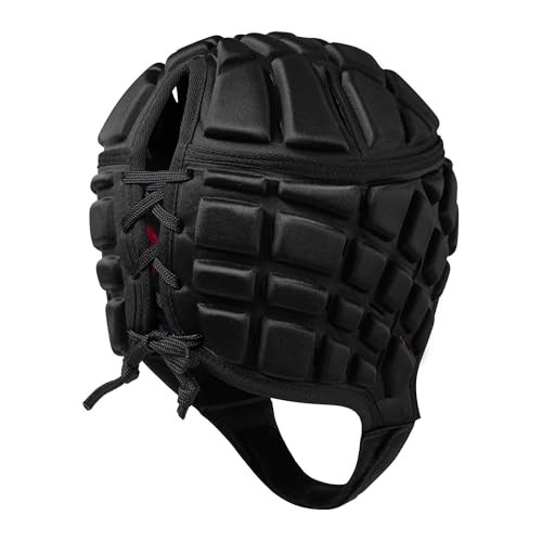 Rugby Headguard Soft Edged Chin Strap Ventilation Foam Padding Black True Red