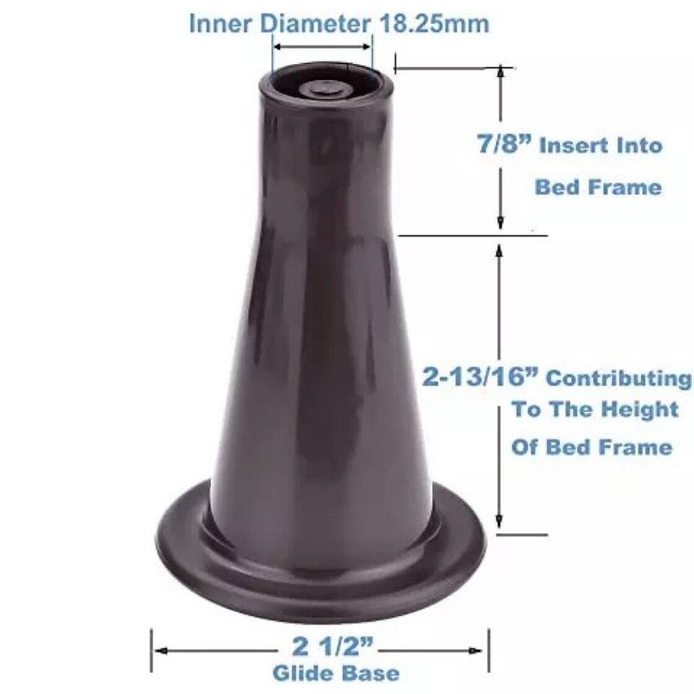 4 Pack Plastic Bed Frame Glide Legs - Replace Wheels - Replacement Feet for Bed