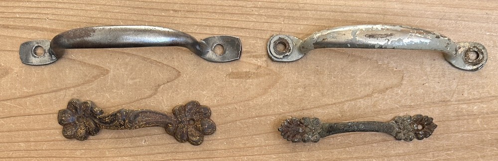 DS-222D–SIX (6) Different Antique Vintage Drawer Bin Pulls Handles