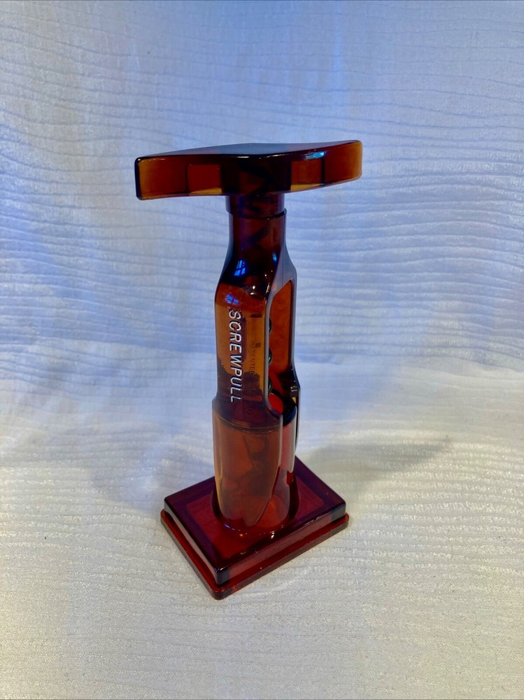 Herbert Allen SCREWPULL Amber acrylic Cork Remover Mid Century Modern Wine Bar