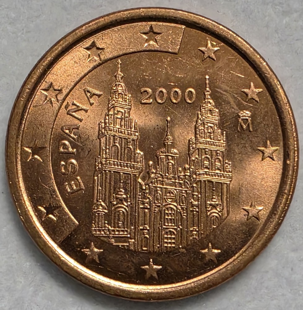2000 Spain Espana 5 Euro Cent Coin From Mint Roll