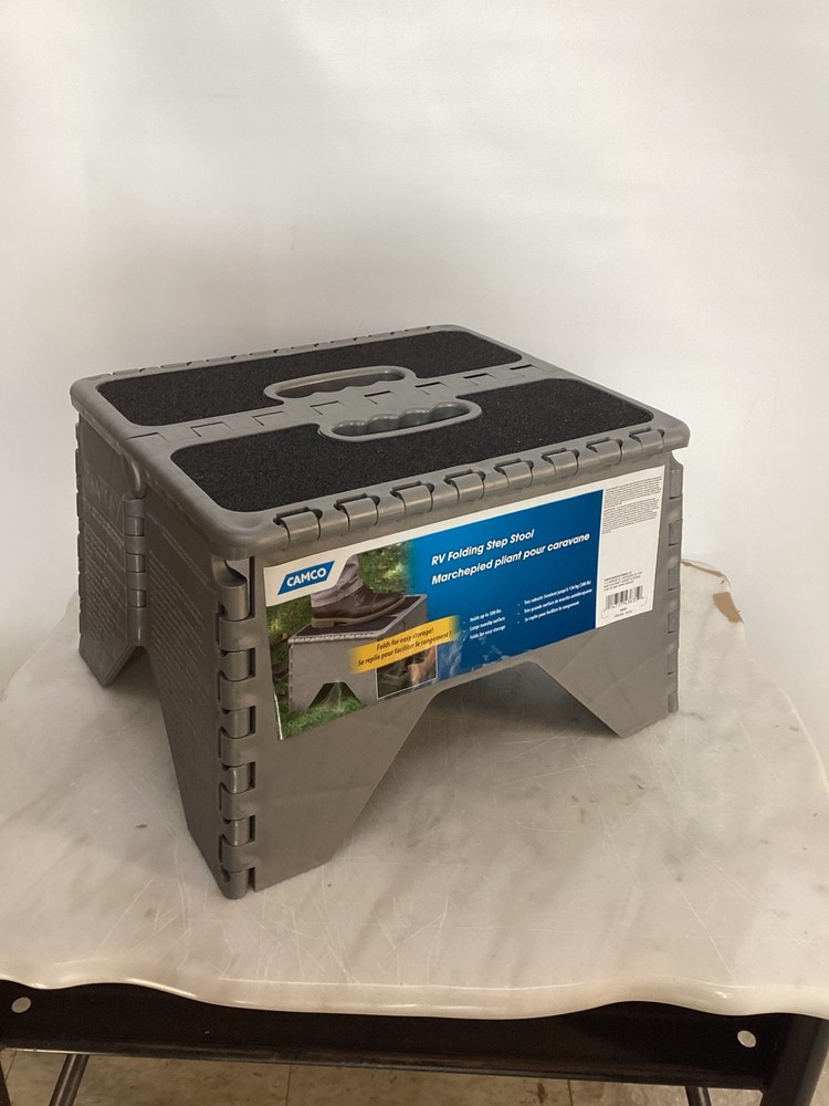 Camco 43635 RV Folding Step Stool Gray
