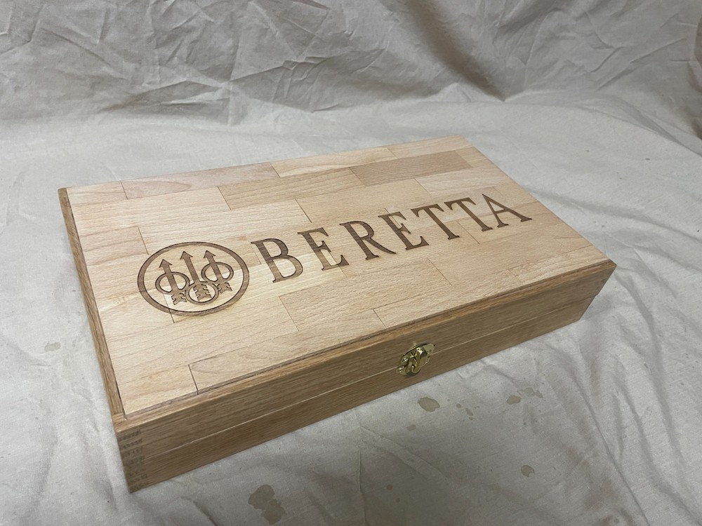 Hand Crafted Beretta Solid wood Storage boxes, gun case, display box.