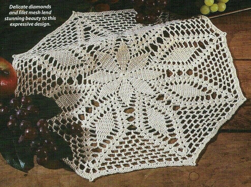 OCTAGON DOILY 14" HOME DECOR CROCHET PATTERN INSTRUCTIONS