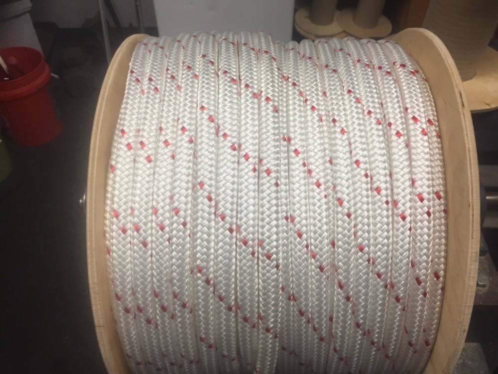 5/8” polyester double braid rope white or white flecks 300 feet