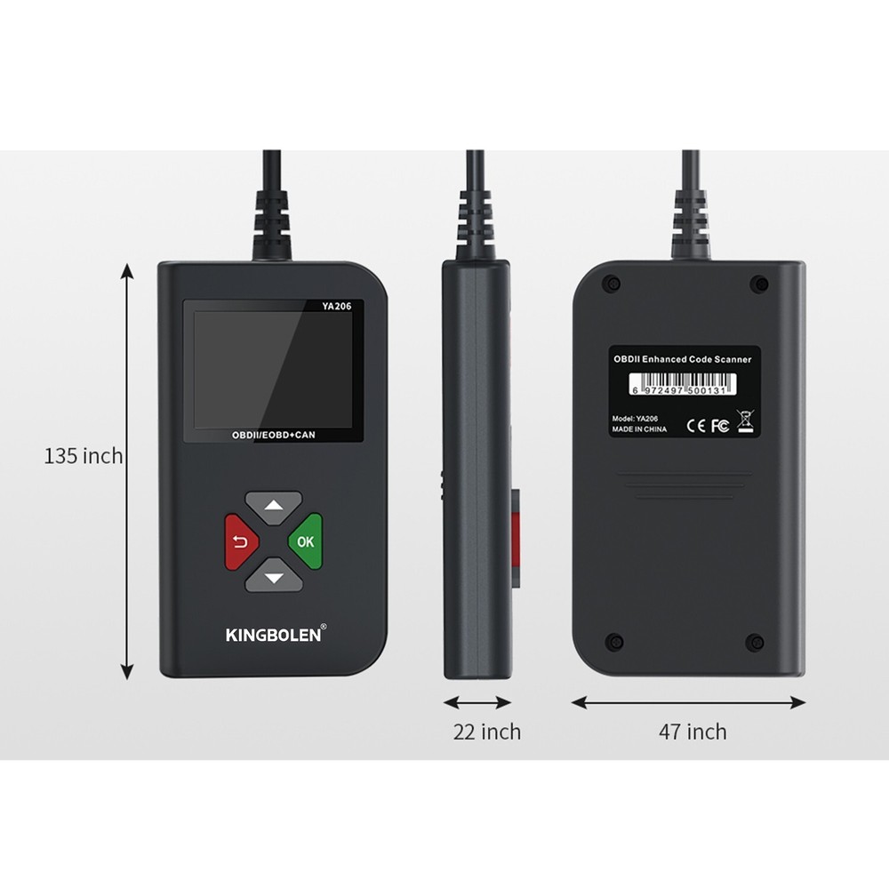 YA206 Auto OBD Code Reader OBD2 Scanner Car Check Engine Fault Diagnostic Tool