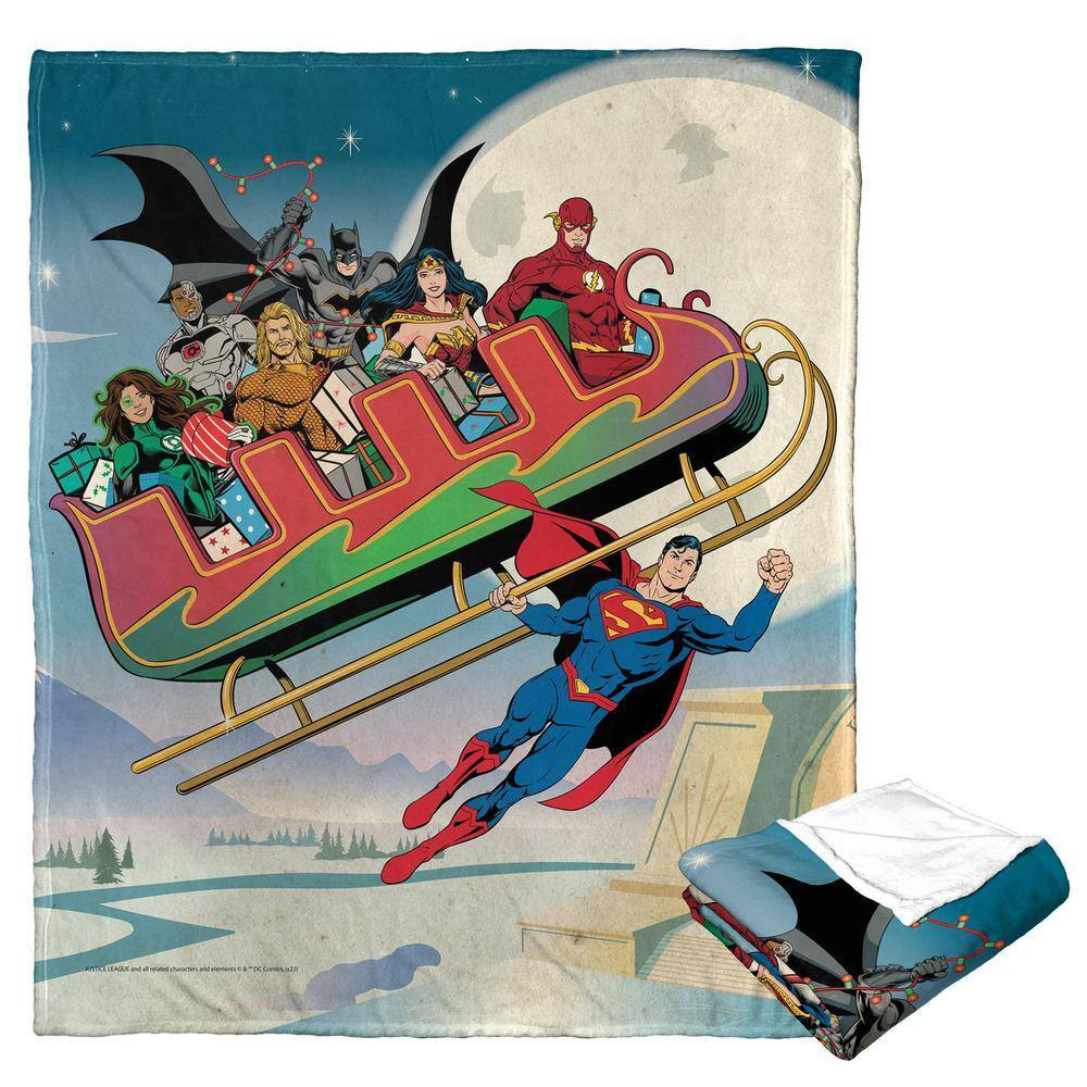 DC Comics Justice League Silk Touch Multi-Colored Throw Blanket Super Sleigh