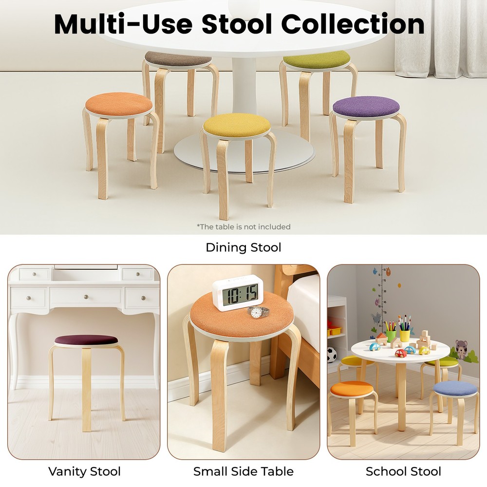 Stackable Stools Stackable Round Stools Set of 8 Stacking Wooden Stools