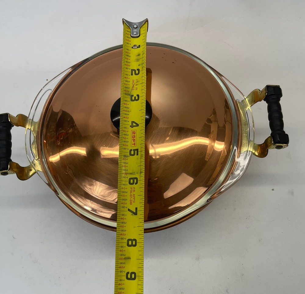 Vintage 1950s CopperCraft Guild Copper Buffet Casserole Pyrex Insert