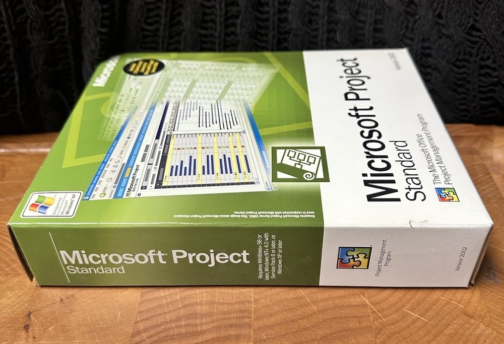 VINTAGE: Microsoft Project Standard 2002 - Complete Package - Big Box - CD