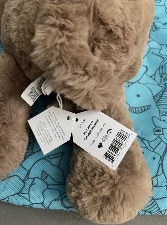 10.2IN Jellycat Smudge Monkey Medium NWT with Dust Bag Plush Gift
