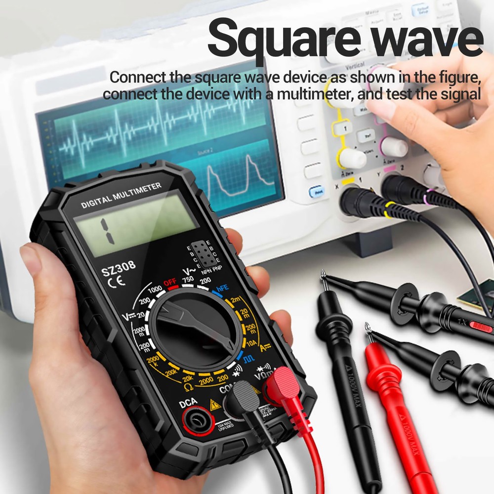 Auto Manual Multimeter for DC AC Voltage Current Resistance Diode Wave Output