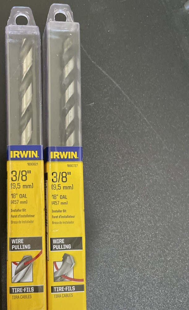 2 Irwin Installer Bits 3/8" 18" NEW