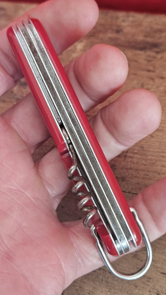 Colonial Multi Tool 1 Blade Red Handle Folding Pocket Knife Prov. USA
