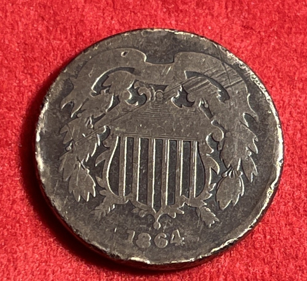 1864 2 cent piece JC1024