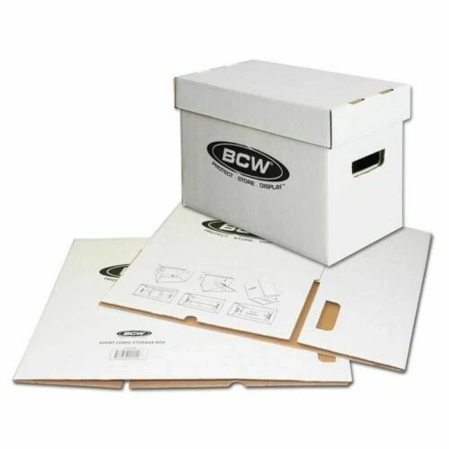 BCW Short Comic Book Storage Box - 10 pack Stackable, Durable 200 lb. Strength