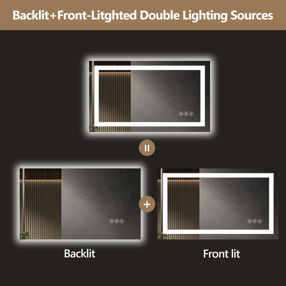84x40"Frameless LED Bathroom Mirror,Smart Mirror