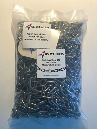 Stainless Steel 316 Chain 1/8" (3mm) 50' Medium Link Chain
