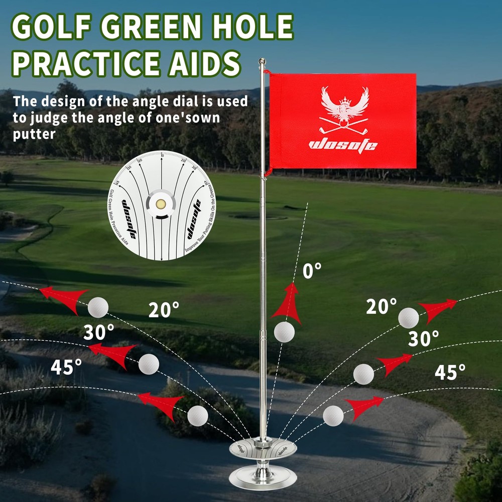 Best Aluminum Golf Putting Cup with Retractable Flagstick & Directional Scale