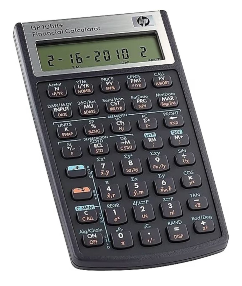 HP 10bII+ Financial Calculator Handheld LCD Display