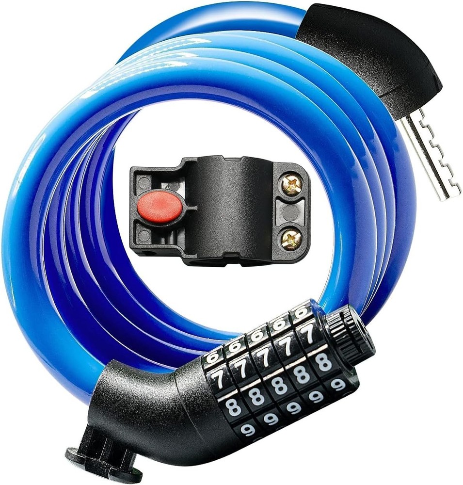 High-Security 5-Digit Combination Bike Lock with Mounting Bracket, Waterproof