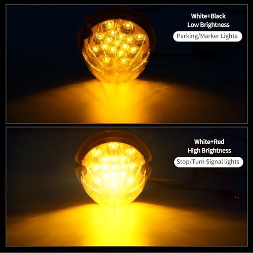 2PCS Watermelon Lights, 17 LED Dual Function Watermelon Light Lens with Amber