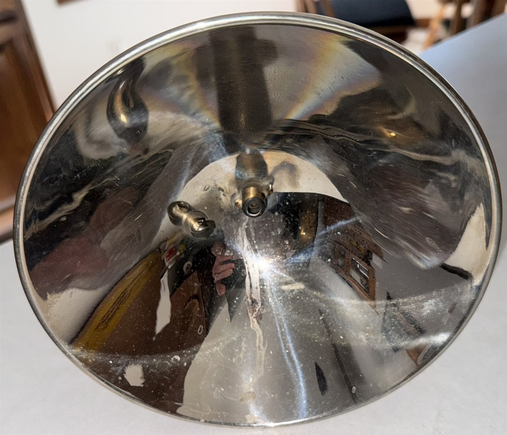 Antique Carbide Mining Light 7 1/4 " Reflector Barely Used Superb Condition