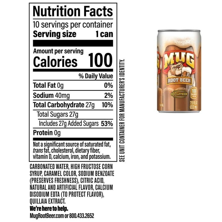 30 Packs - Mug Root Beer Mini Cans, 7.5 fl. Oz. Each Pack